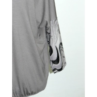 Bluzka Camea z wzorzystym panelem i rękawem 3/4 - szara